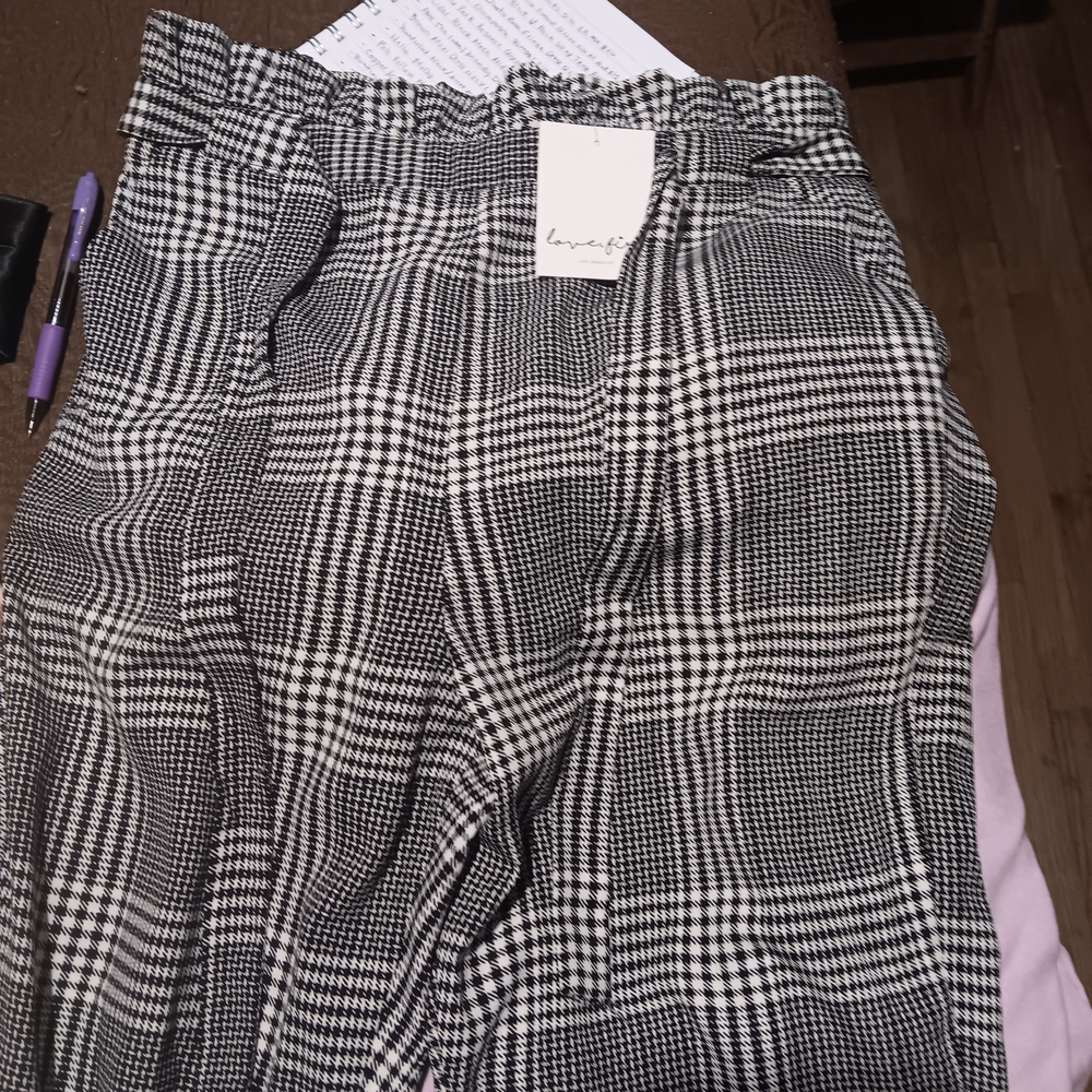 love, Fire Monochrome Checkered Trousers